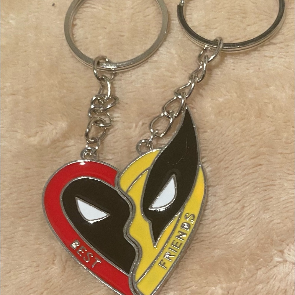 Deadpool Wolverine Keychain from movie best friends great gift marvel